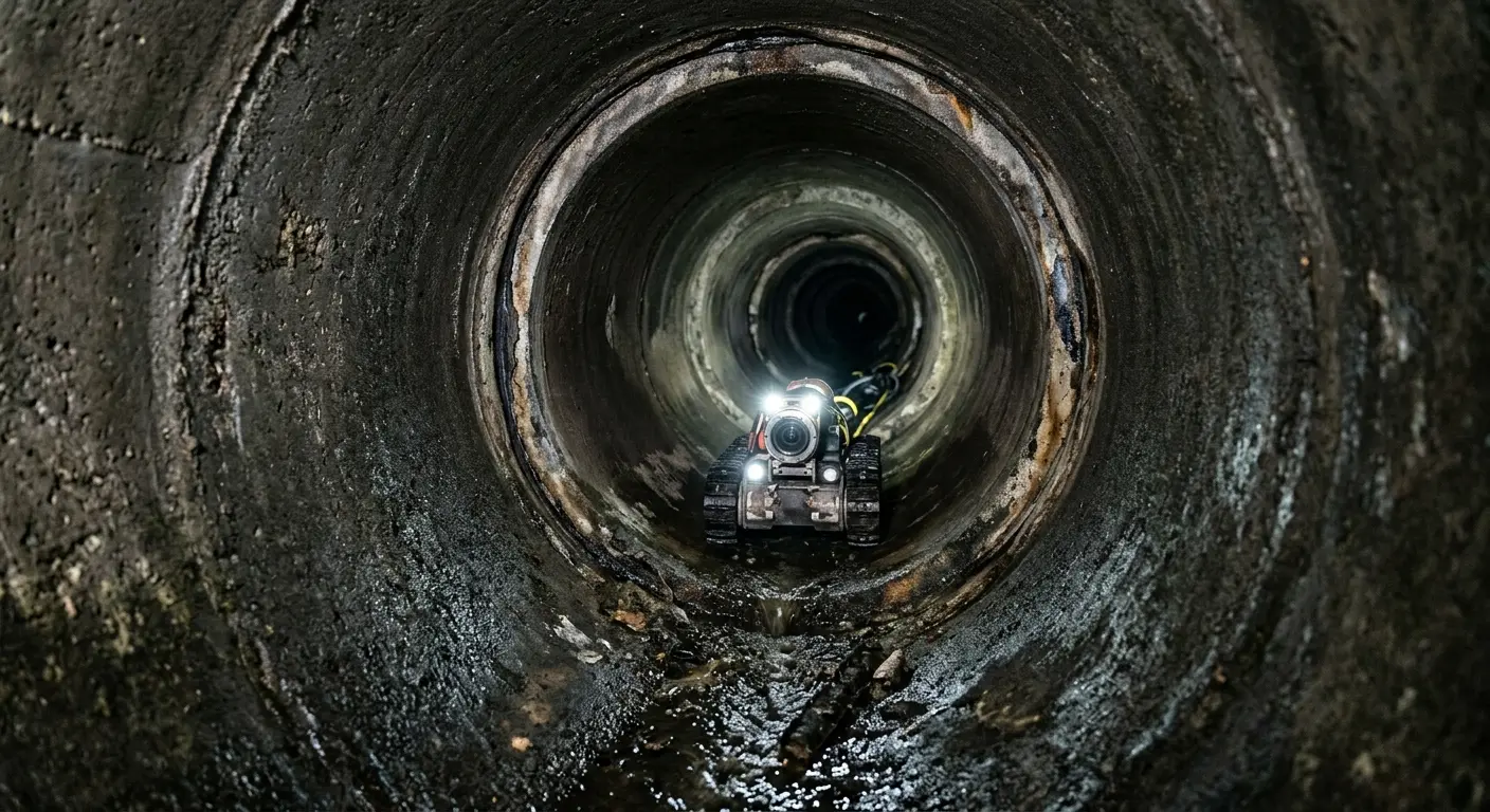 Robotic sewer camera inspecting pipe interior for Drain Snake Service in Lake Alfred